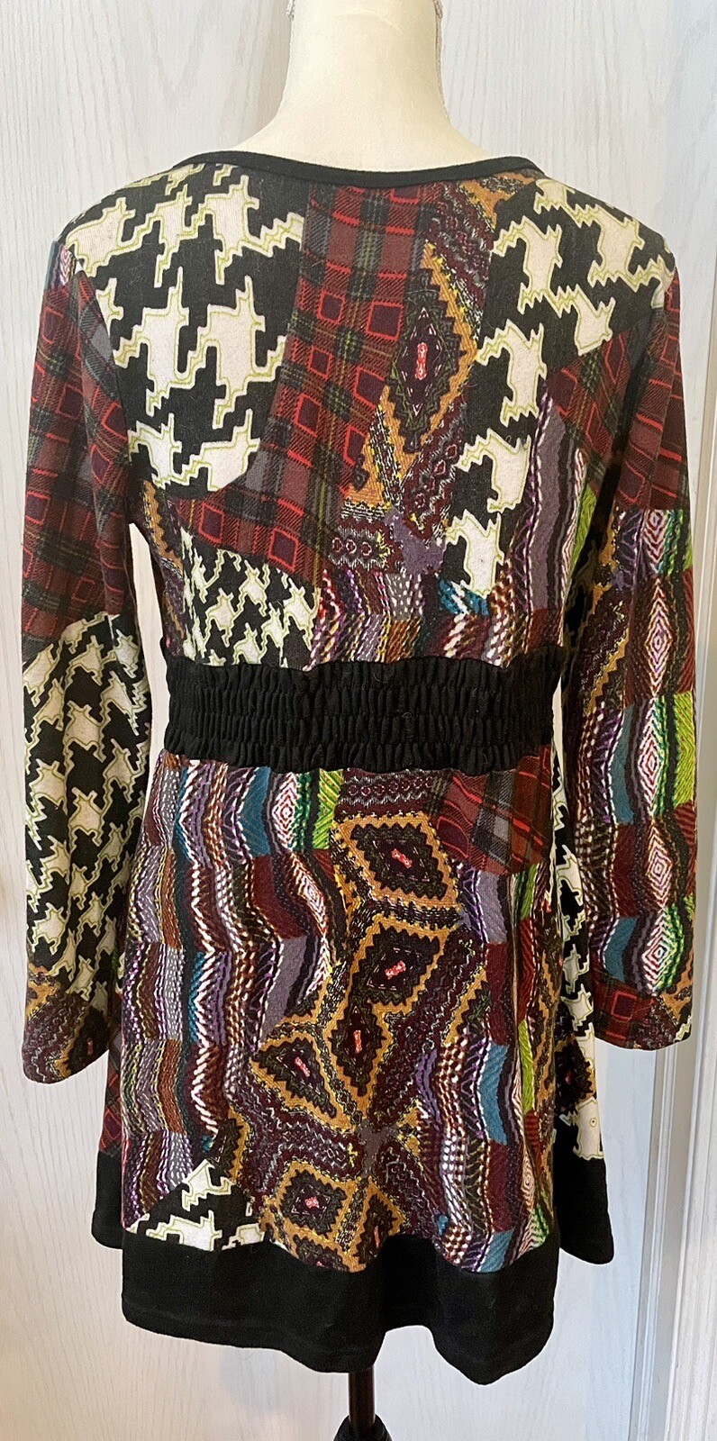 Just Funky Wrap Dress Women’s M Multicolored Bout… - image 3