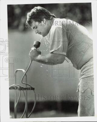 #ad #ad 1984 Press Photo Ron Heller Drinks Water at Tampa Bay Buccaneers#x27; Mini Camp FL $24.99