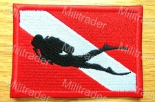 Scuba Diver Down Flag Diving Swimming Patch Iron-on 