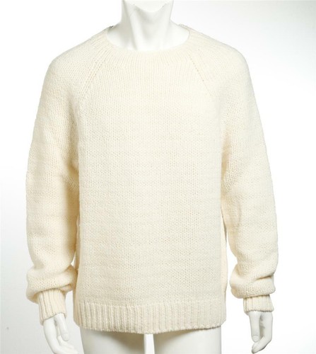 VINCE Mens Cream Chunky Cable Knit Soft 