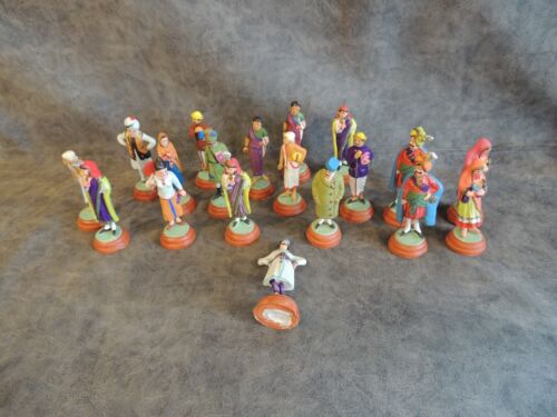 19 antike handbemalte Indien Figuren aus Ton Terrakotta 2 7/8 cm groß - Bild 3 von 5