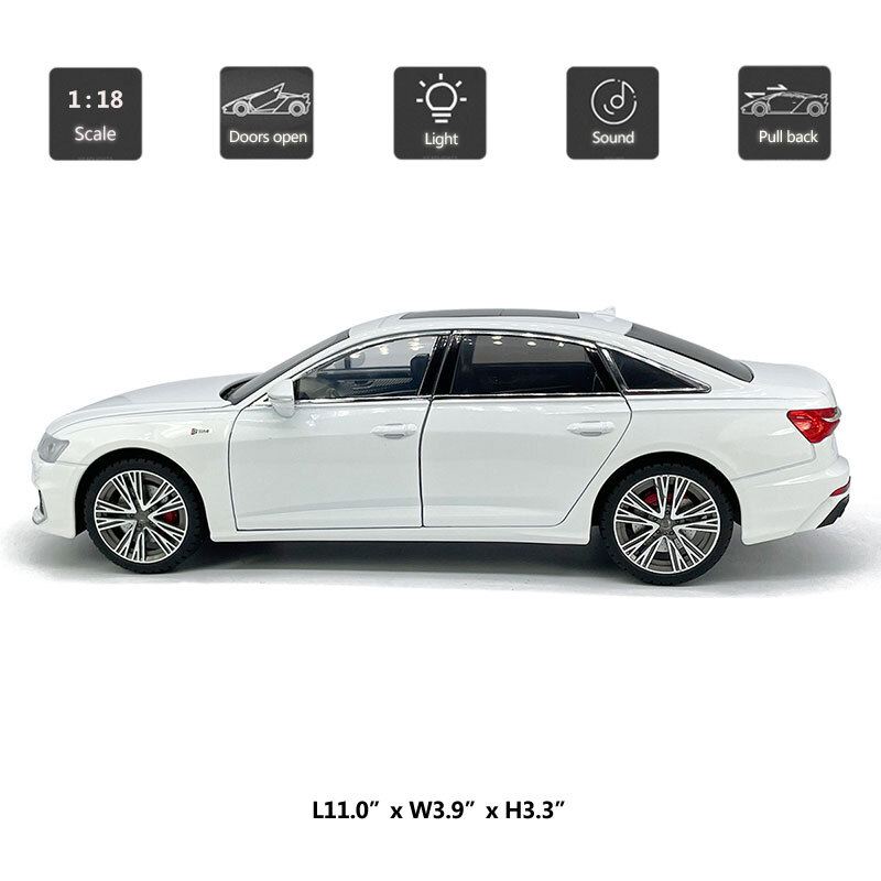 1/18 Audi A6L Model Car Diecast Toy Cars Metal Vehicle Gifts