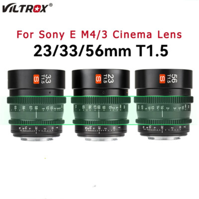 Viltrox S 23mm 33mm 56mm T1.5  Large ApertureManual Cine Lens M43 M4/3 Mount 