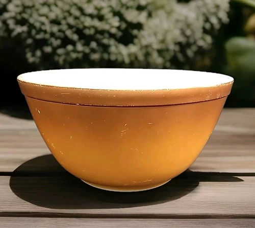 Vintage PYREX #402 Old Orchard Brown Ombre Mixing Nesting Bowl 1½ QT. Ovenware