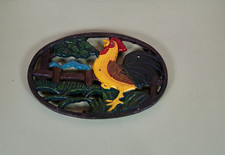 Vintage Rusty Cast Iron Chicken Trivet Pot Stand