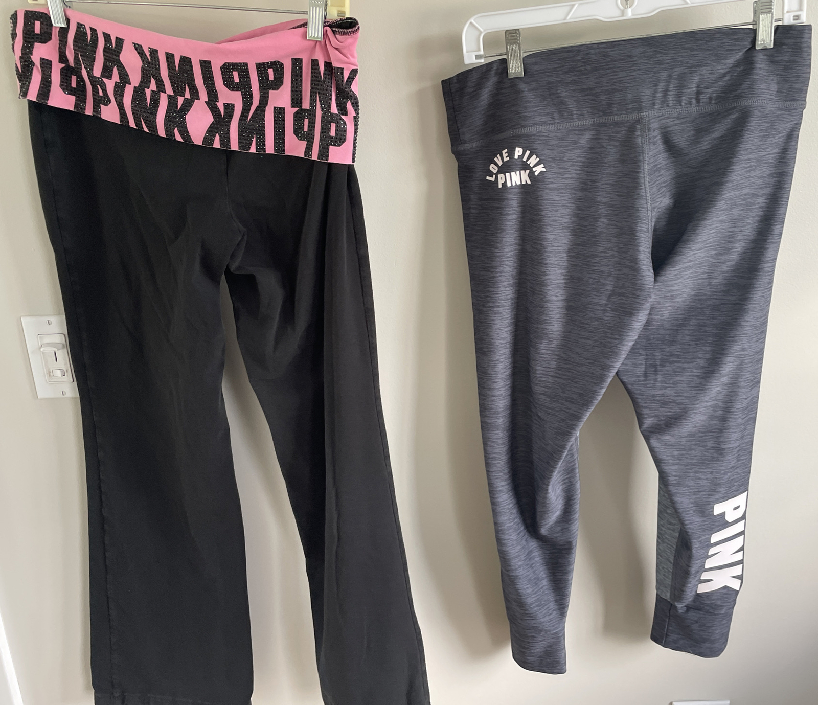Lot of 2 Victoria Secret Pink Sweats Ultimate Leggings Sequins size