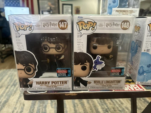 Funko Pop! Harry Potter & Neville Longbottom #147 148 2022 NYCC Set  In Softcase