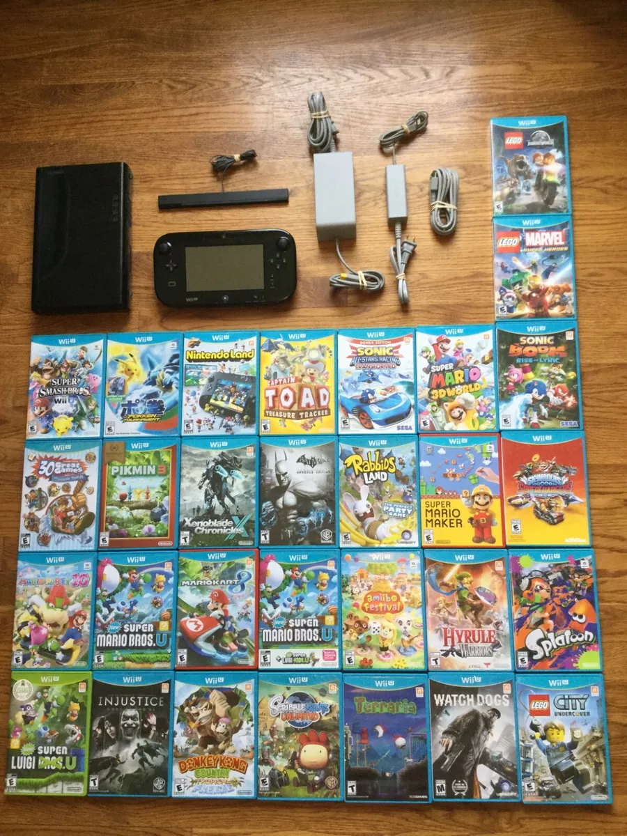 READ LISTING! Nintendo Wii U Deluxe 32GB Black System Console+CHOOSE 1 GAME  USA 709009997532