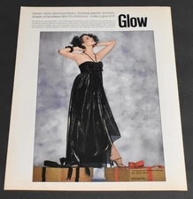 1979 Print Ad Sexy Fashion Long Legs Lady Heels Brunette Gorgeous Glow Dress Art