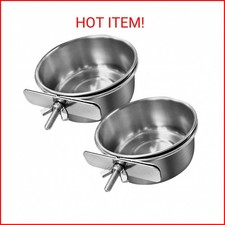 Tfwadmx Bird Feeding Dish Cups Parrot Food Bowl Clamp Holder Coop Cup, 2PCS Bird