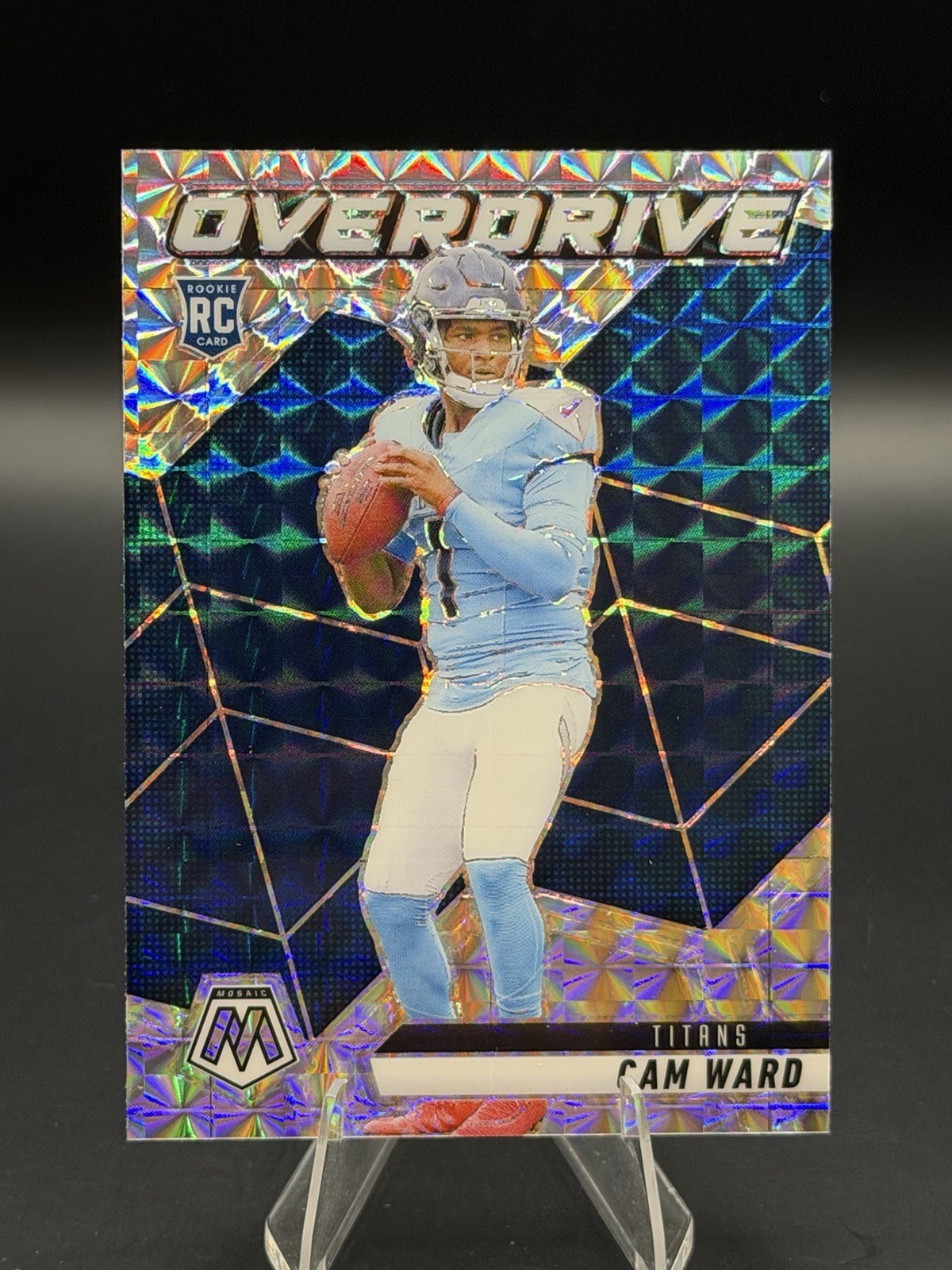 2025 Panini Mosaic- Cam Ward Overdrive Silver Mosaic RC #2 Titans