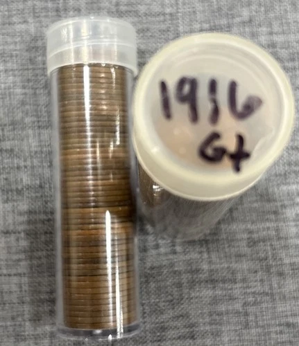 Roll Of (50) 1916 Lincoln Cents Uncleaned Problem Free Coins Good Or Better