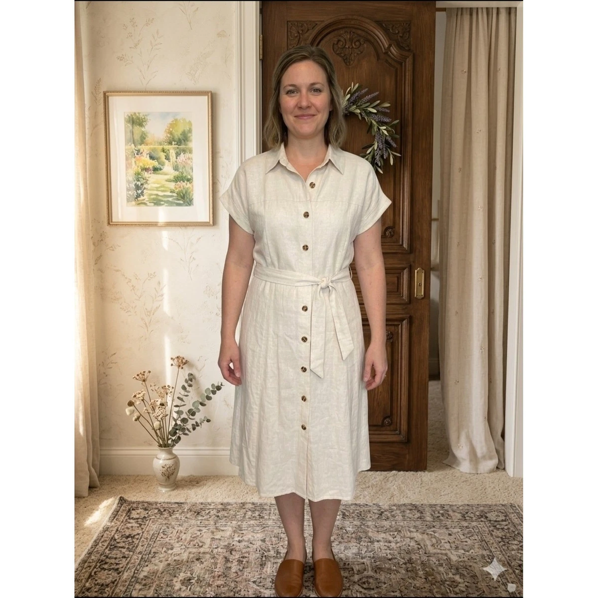 calvin klein linen shirt dress 1980s Overdyed Calvin Klein Linen Shirt Dress  Wayward Collection