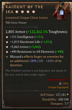 🔥Diablo 4 S13  [RAIMENT OF THE SEA] 4GA Unique Chest Armor Max Roll 🔥