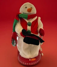 RARE Vintage Red Vest w/Green Button Gemmy Animated Snowflake Spinning Snowman