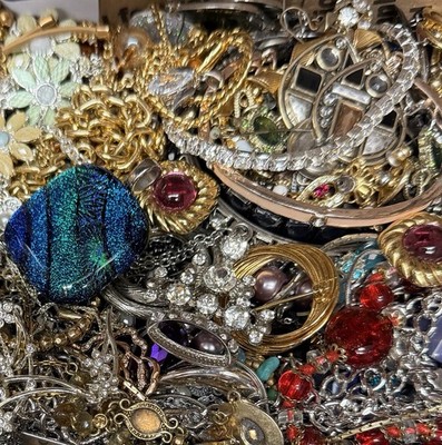 Vintage & Modern Some Signed Costume Jewelry Lot Full Small Priority Box # 155