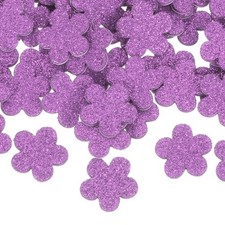 60Pcs Flower Foam Stickers, 1.2" EVA Self Adhesive Glitter Foam Sticker, Purple