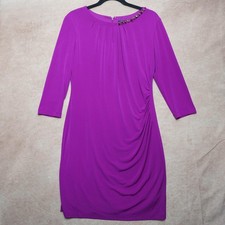 Tahari Ruched Sheath Dress Purple 12P
