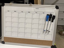 Combo Whiteboard Dry Erase  Cork Board 17x13 Magnetic Bulletin Board