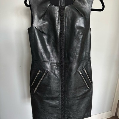 leather dress white Elegant White One Shoulder Summer Mini Leather Dress CUSTOM / Black