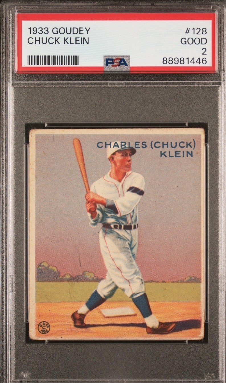 1933 Goudey #128 Charles Chuck Klein PSA 2 Good