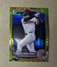 2025 Bowman Chrome Baseball Dean Curley 1st Yellow Rookie Card #BDC-129 #’d /75