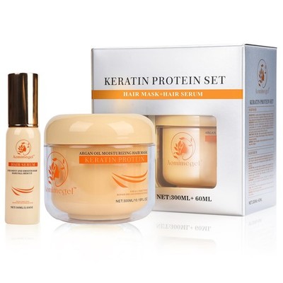 Collagen Hair Mask & Argan Oil Set, Hair Treatment for Dry Damaged Hair, Deep...