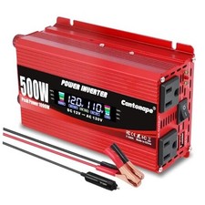 /1000W Peak Car Power Inverter DC 12V to 110V/120V AC Converter with 500W Red