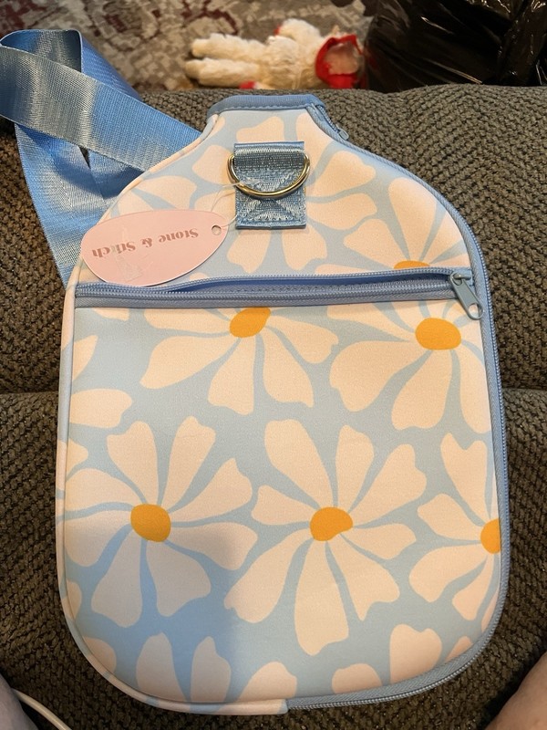 NWT Stone & Stitch Blue Floral Pickleball Raquet Cover