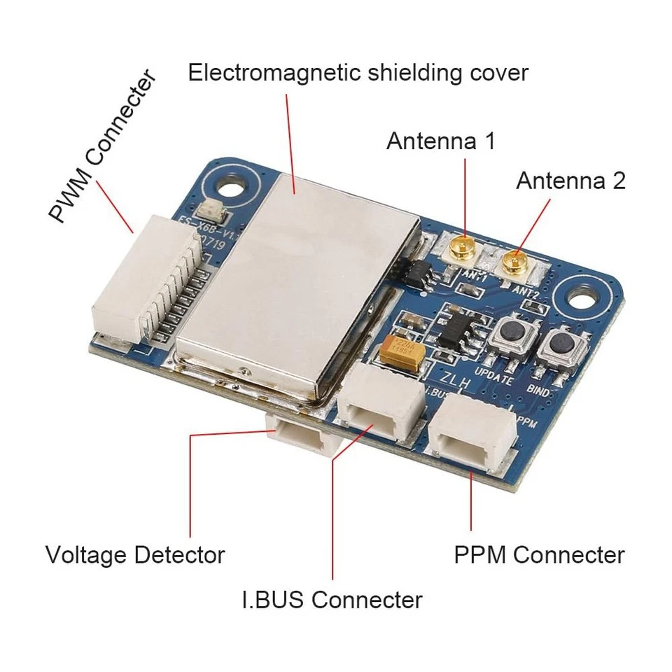 RC-Empfänger Flysky FS-X6B 6CH PWM 8CH PPM 18CH IBUS SBUS 2,4G AFHDS 2A Neu - Bild 3 von 4