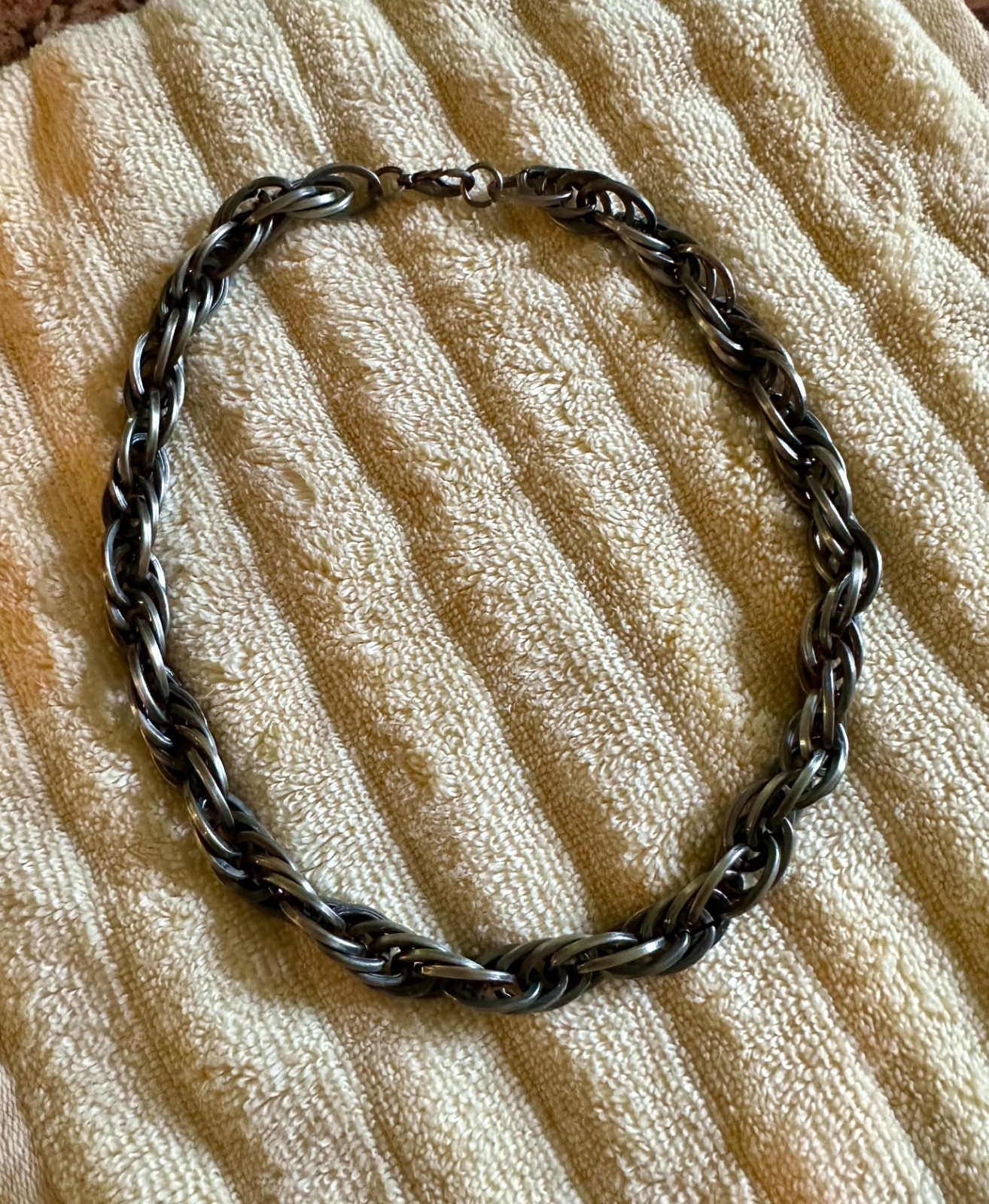 Heavy Metal Solid Silver Twisted Link Chain Motor… - image 5