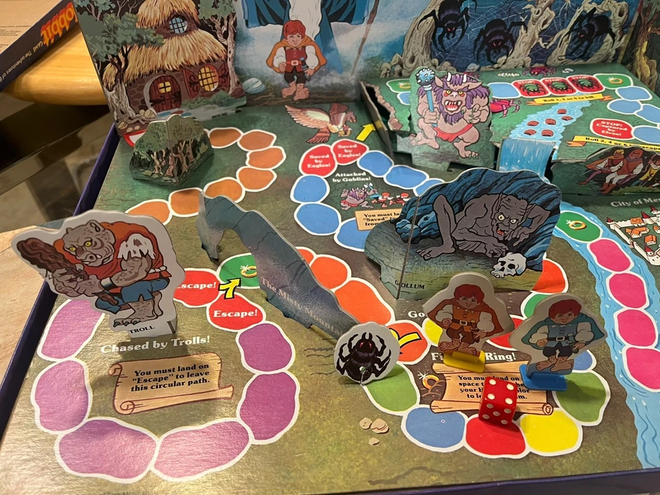 RARE Vintage The Hobbit Game 1978 Milton Bradley MB Board Game Missing 2 Pawns - Image 2 of 4