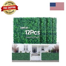 Durable 12pc 20"x20" Grass Wall Panels with UV Protection for Indoor/Outdoor