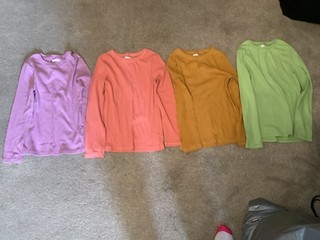 4x NEXT age 10 girls long sleeved t shirts Green Mustard Peach Lilac