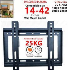 Flat Fixed Slim TV Mount Wall Bracket 14" - 42" Monitor LED Computer LCD Display