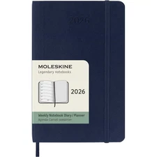 Moleskine,  Moleskine Pocket Blue Weekly Soft Cover 12 Month 2026 Planner, 3.6''
