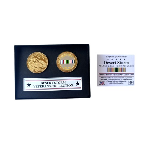 Desert Storm Veterans Collection 39mm Solid Bronze Coin Set - Picture 2 of 2