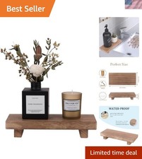 Wood Tray Pedestal Stand Farmhouse Bathroom Decor Wooden Riser Kitchen Soap Dish