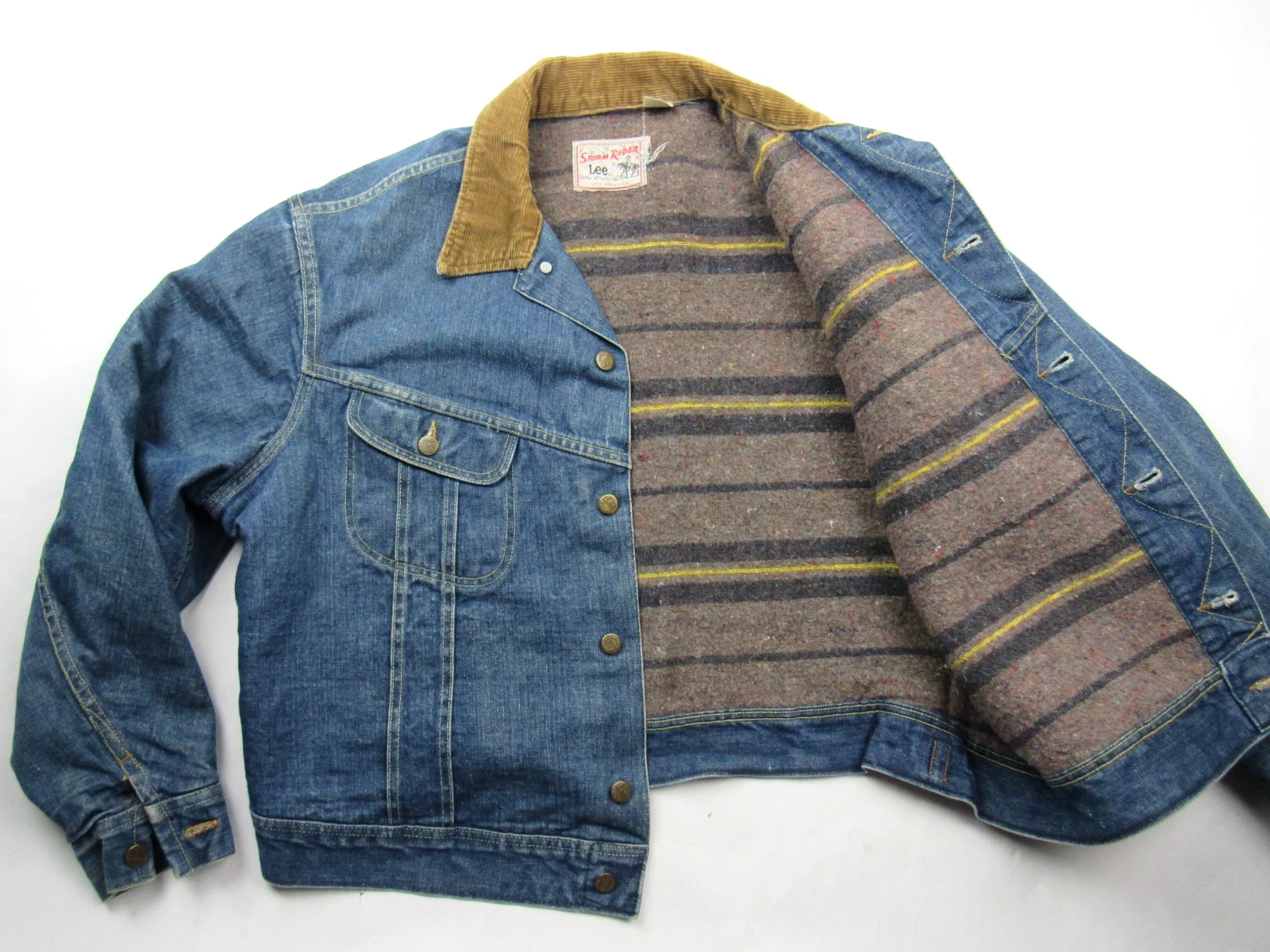 Vtg 1960's 70's Lee Storm Rider Denim Jacket XXL 54" Chest Blue Indigo Trucker