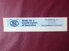 1989 PUB FN HERSTAL SA SMALL ARMS 100 YEARS INNOVATION 1889 1989 ORIGINAL AD