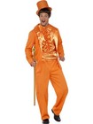 New Orange Tuxedo Mens Fancy Dress Dumb & Dumber Novelty 90s Adult Costume Large