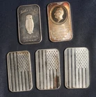 FIVE (5)  1 OZ .999 SILVER INGOTS ( 5 OZ TOTAL)  LOT 181029