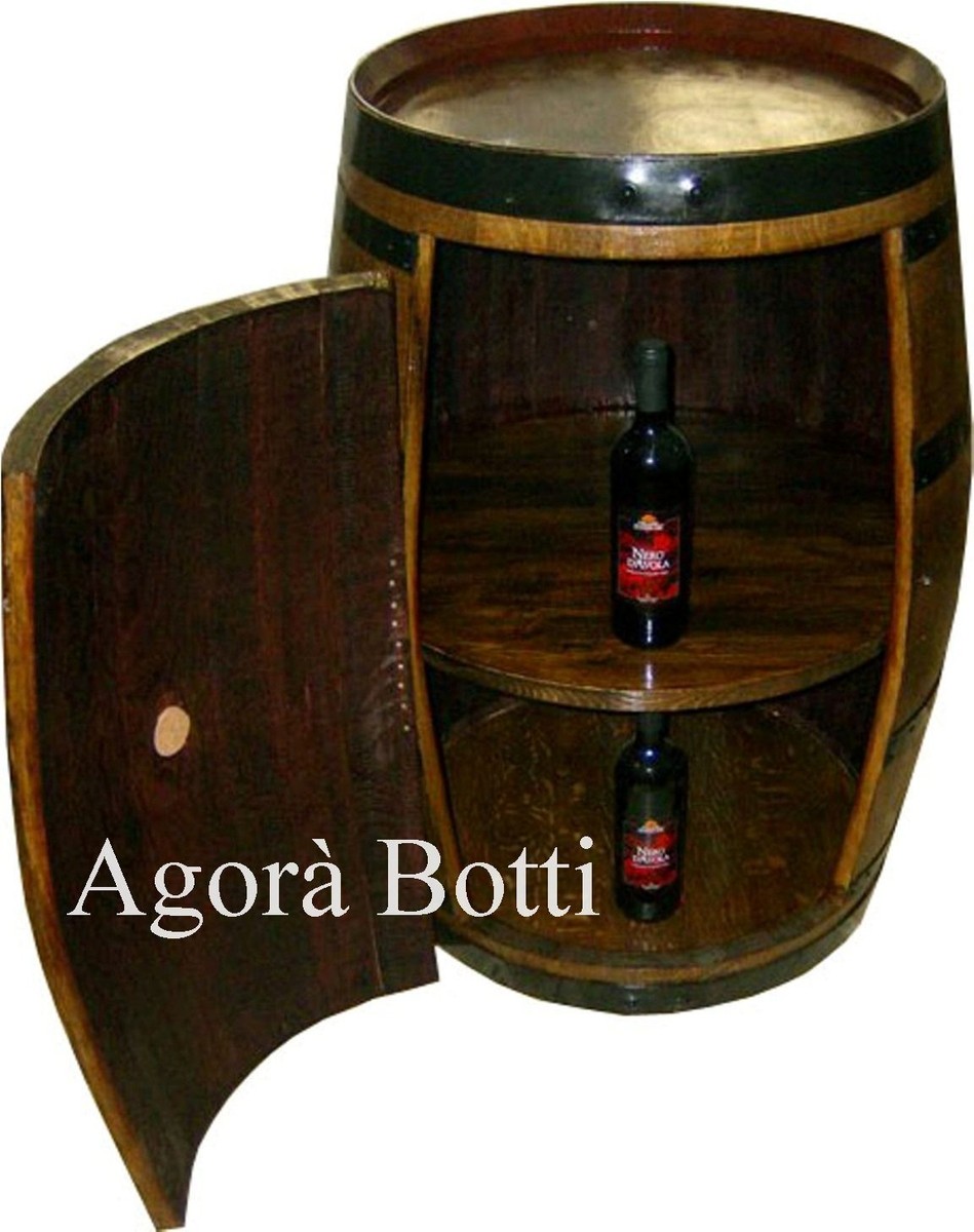Agor&agrave; Botti Cantinetta Con Mensola - Mobile Portabottiglie A Forma Di Botte Per Vino
