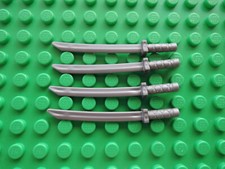 Lego 4 x Waffe Ninjago Schwert Katana 21459 30173 matt silber grau