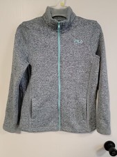 Fila Sport Grey  Teal Sweater-Size XL-16 Full Zip