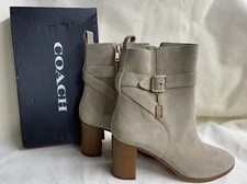 COACH- Olivia Suede Booties Woman’s Boots Oat Size 9.5 B Org. $295