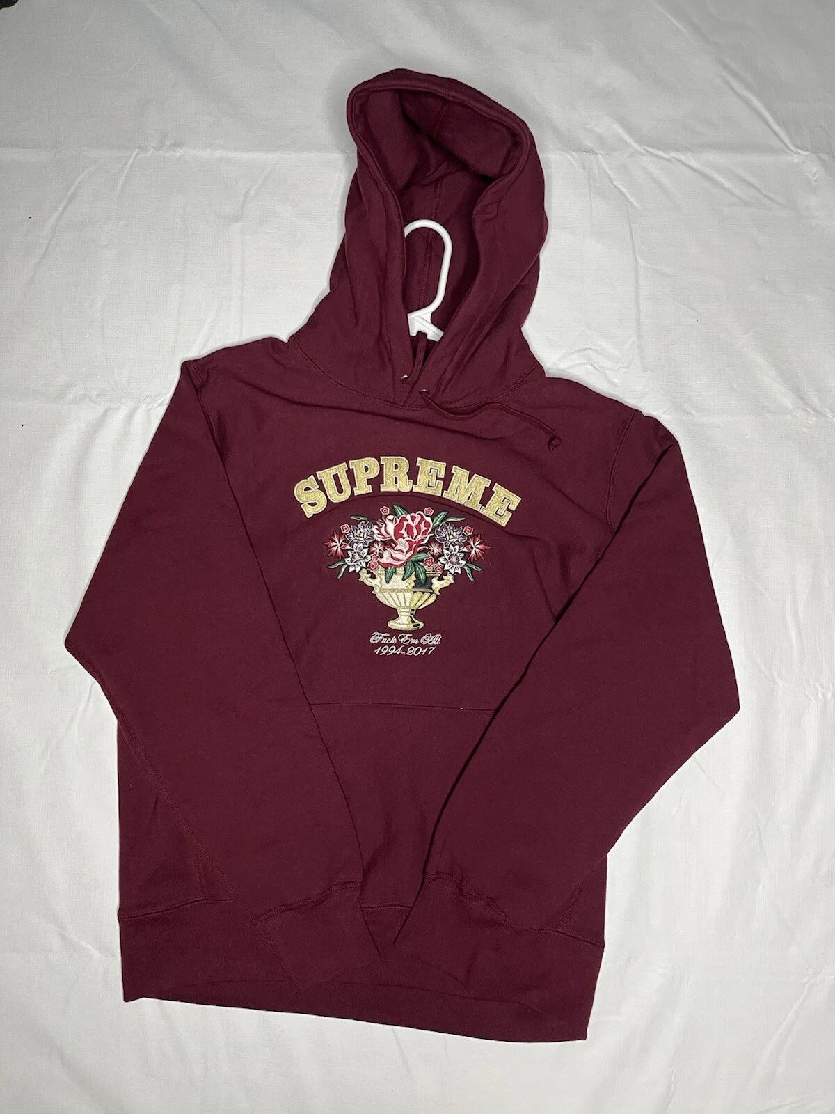 Sweat à capuche Supreme Centerpiece Medium Hoodie FW17 bordeaux marron (NEUF)