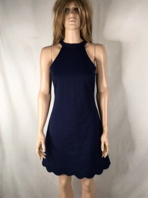 Aqua Dresses | Aqua Scalloped Hem Navy Dress | Color: Blue | Size: M | Pm-90066570's Closet