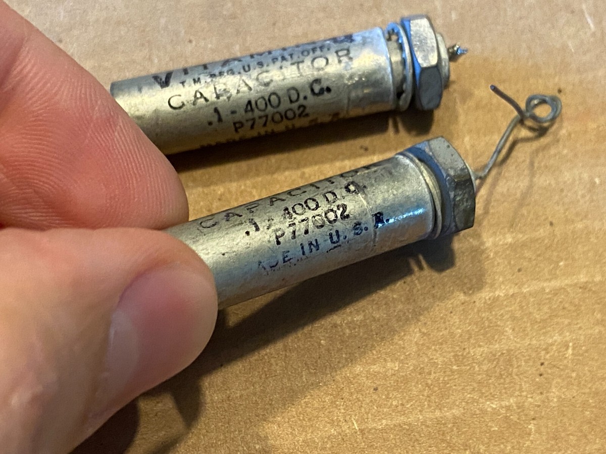 2 NOS Vintage Sprague .1 uf 400v PIO Tone Capacitors Vitamin