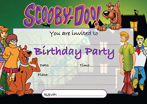7 Scooby Doo Pack Of 10 Kids Children Birthday Party Invitations Ebay